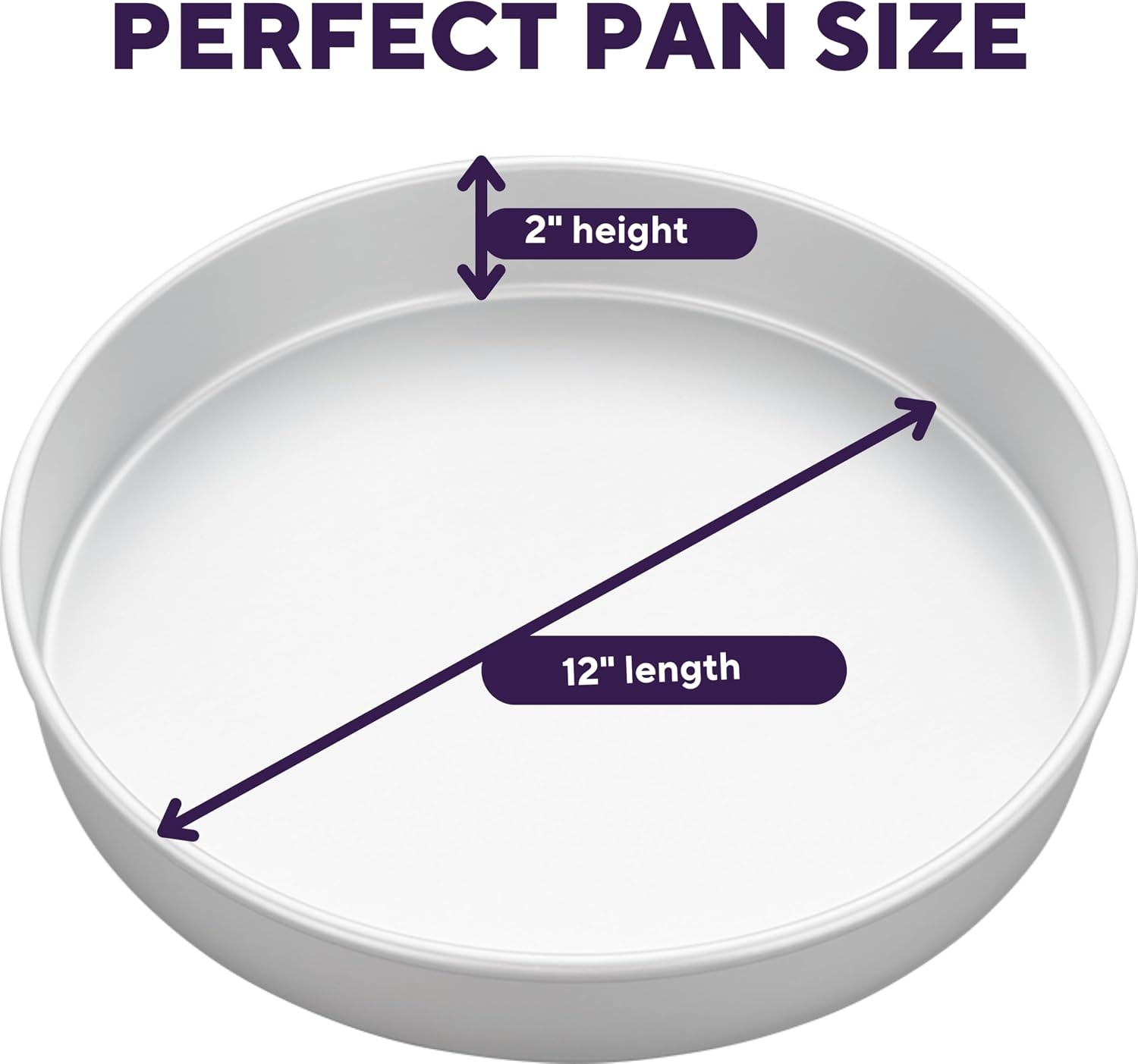 image:imageWilton 12 in Round Cake Pan 2 in Deep Aluminum Bakeware for Cakes RustResistant Even Heating Professional Quality Packaging May Vary12 x 2 in