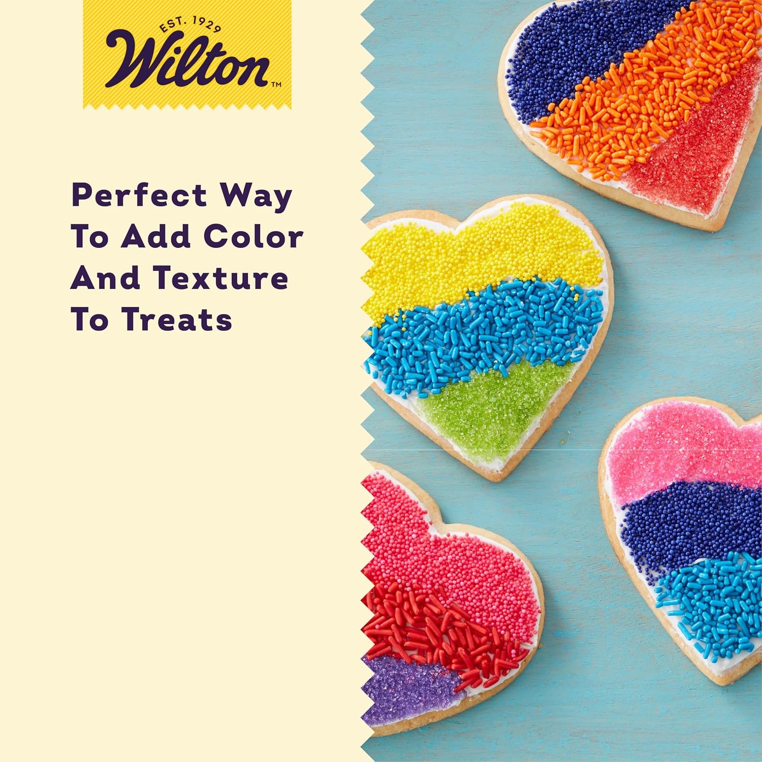 image:imageWilton Bright Colored Sugar Sprinkles Medley Pink Purple Yellow amp Green Sparkling Sugars for Cupcakes Cookies Ice Cream amp Cake Decorating 44 ozBaking Supplies 44 oz