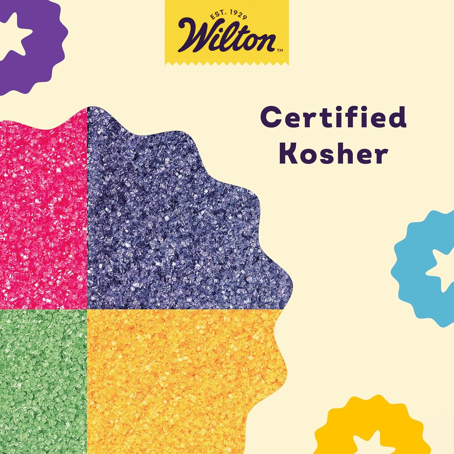 image:imageWilton Bright Colored Sugar Sprinkles Medley Pink Purple Yellow amp Green Sparkling Sugars for Cupcakes Cookies Ice Cream amp Cake Decorating 44 ozBaking Supplies 44 oz