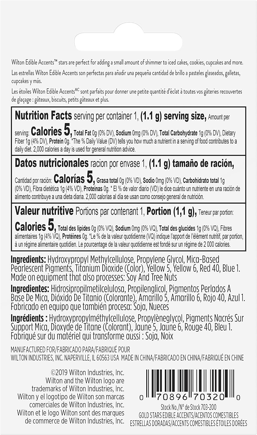 image:imageWilton Edible Gold Glitter Star Sprinkles Shimmering 04 oz11 g Pack of 12