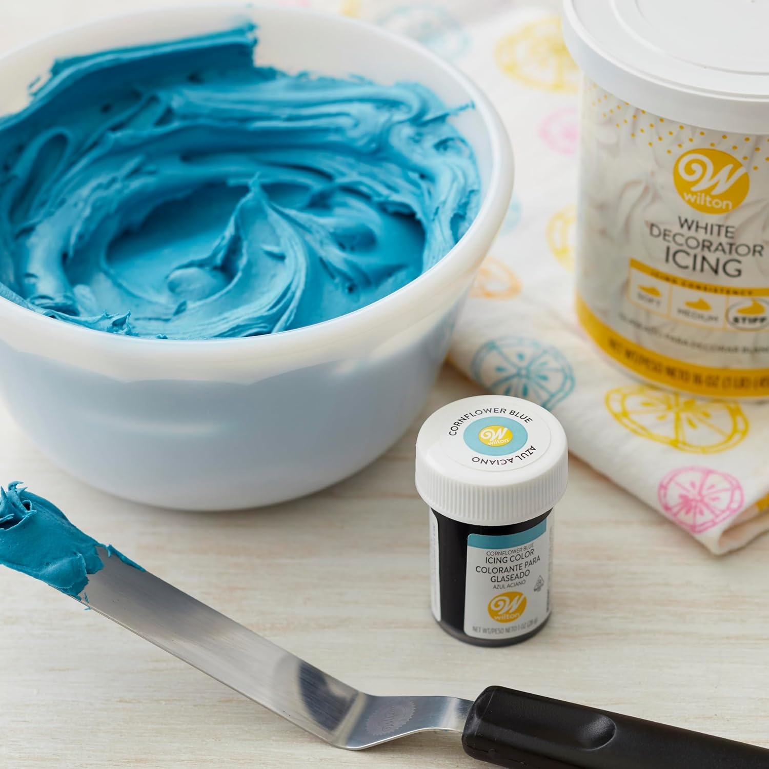 image:imageWilton Gel Food Coloring Highly Concentrated GelBased Icing Color for Frosting Fondant Batter amp Dough Vibrant amp Blendable Cake Decorating Dye 1 oz Cornflower BlueBlue