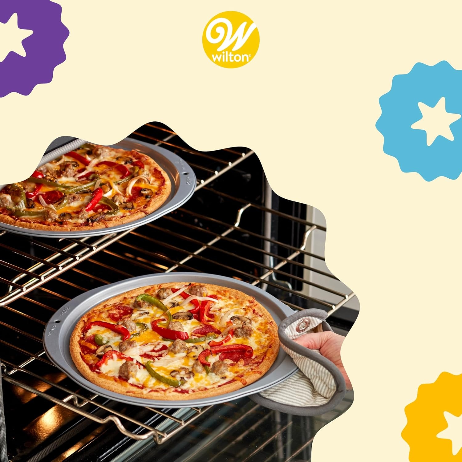 image:imageWilton Recipe Right 12Inch Pizza Pans 2Piece Set Steel12 Inch 2 Pack