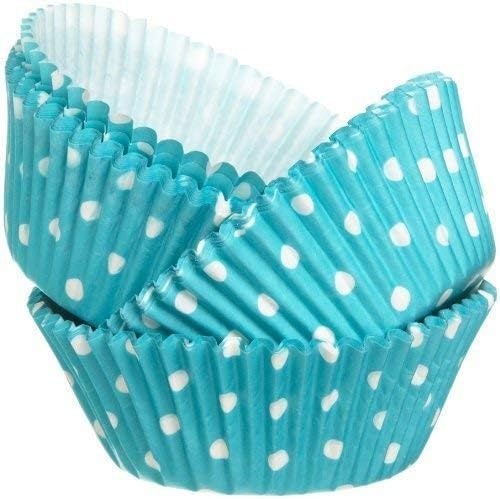image:imageWilton White Standard 75 Baking Cups Single PackTeal With White Dots
