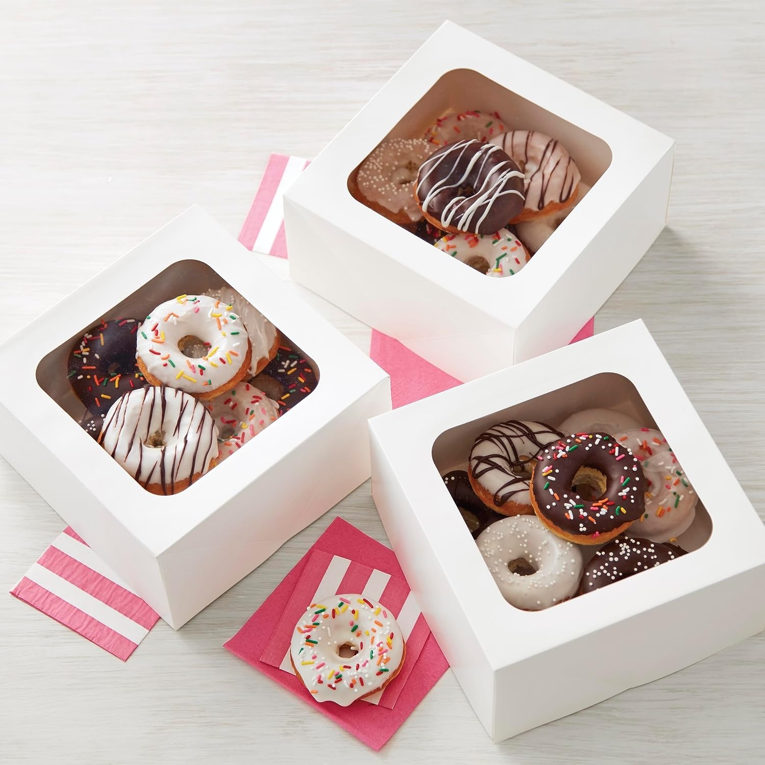 image:imageWilton White Treat Boxes with Windows Mini Cakes 9PieceAssorted