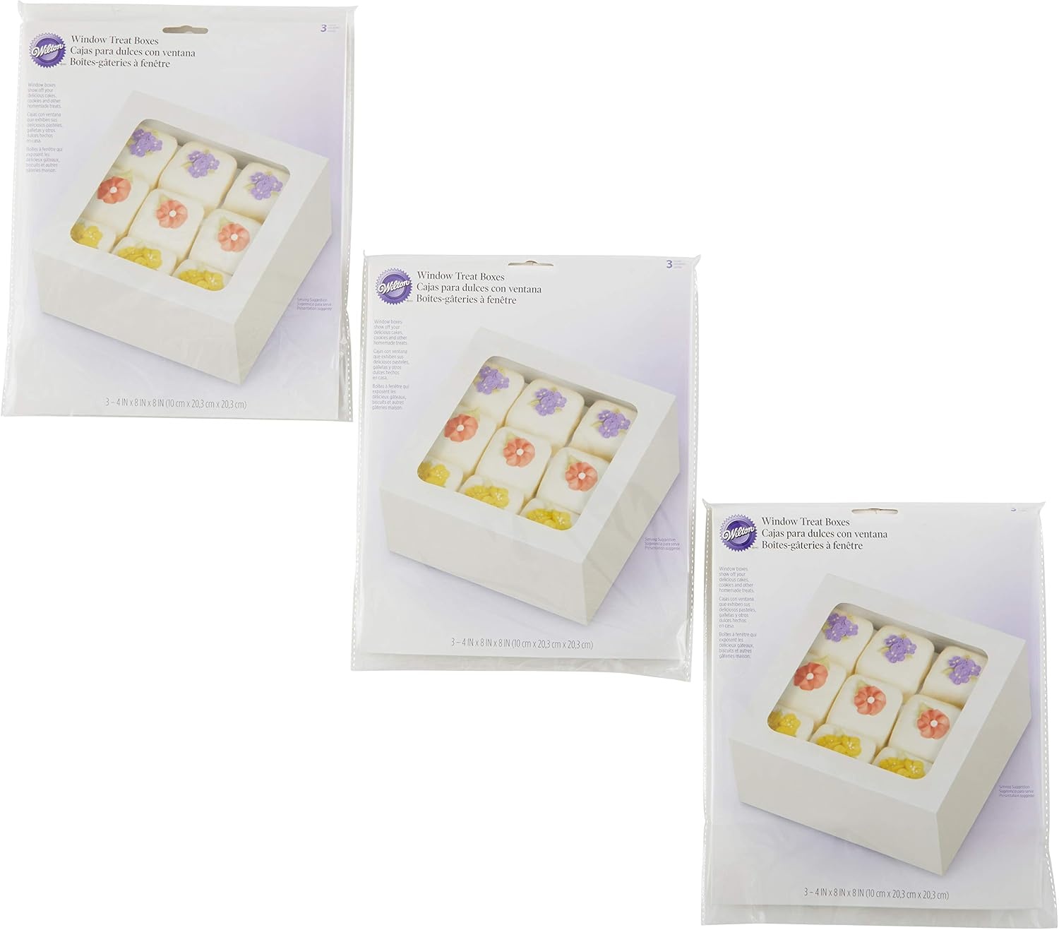 image:imageWilton White Treat Boxes with Windows Mini Cakes 9PieceAssorted