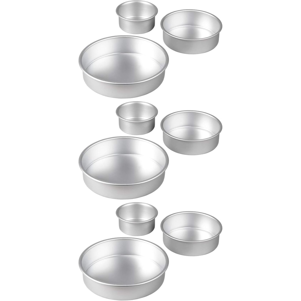 image:imageWilton Aluminum Round Cake Pan Set Made Without PFAS 3Piece4x2 in  6x2 in  8x2 in Pack of 3