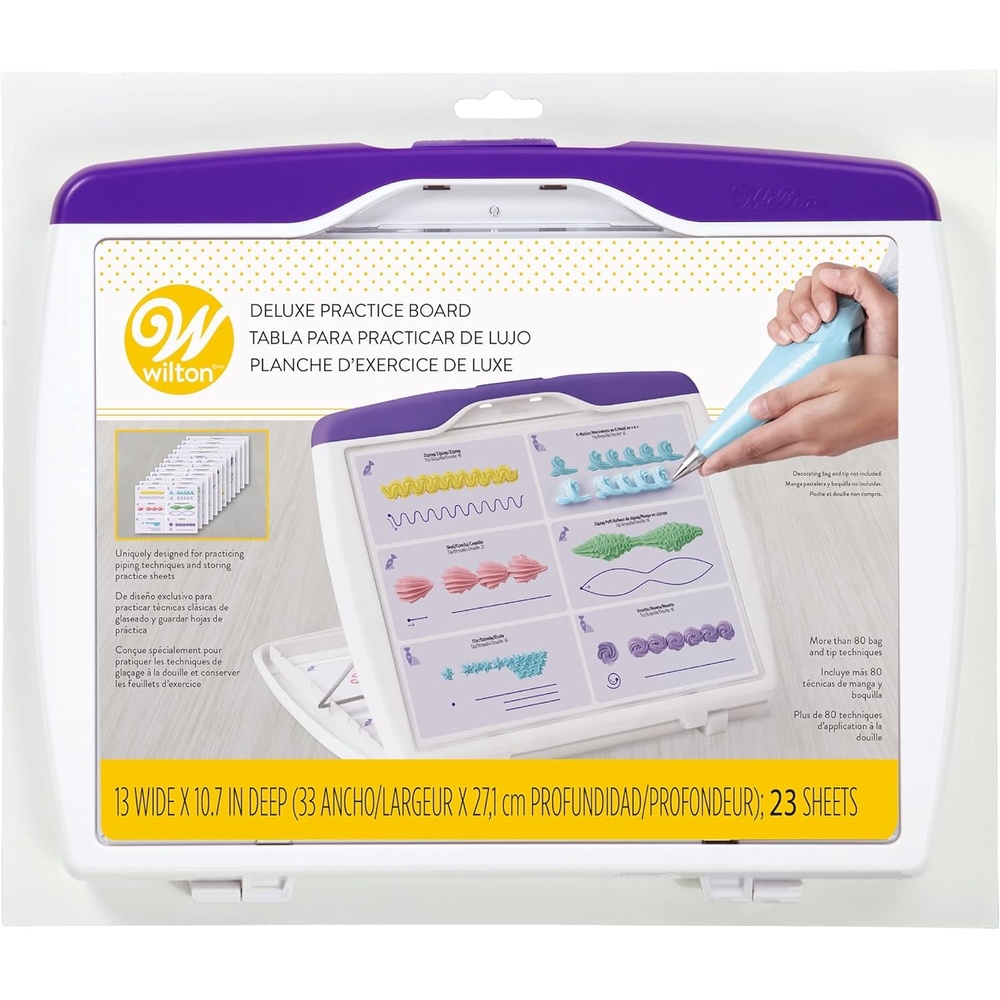 image:imageWilton Deluxe Practice Board Set Practice Piping Stars Flowers Petals Leaves Dots Ruffles and More for Treat Decorating 23 Practice Sheets 13 x 107Inch13 x 1075Inch