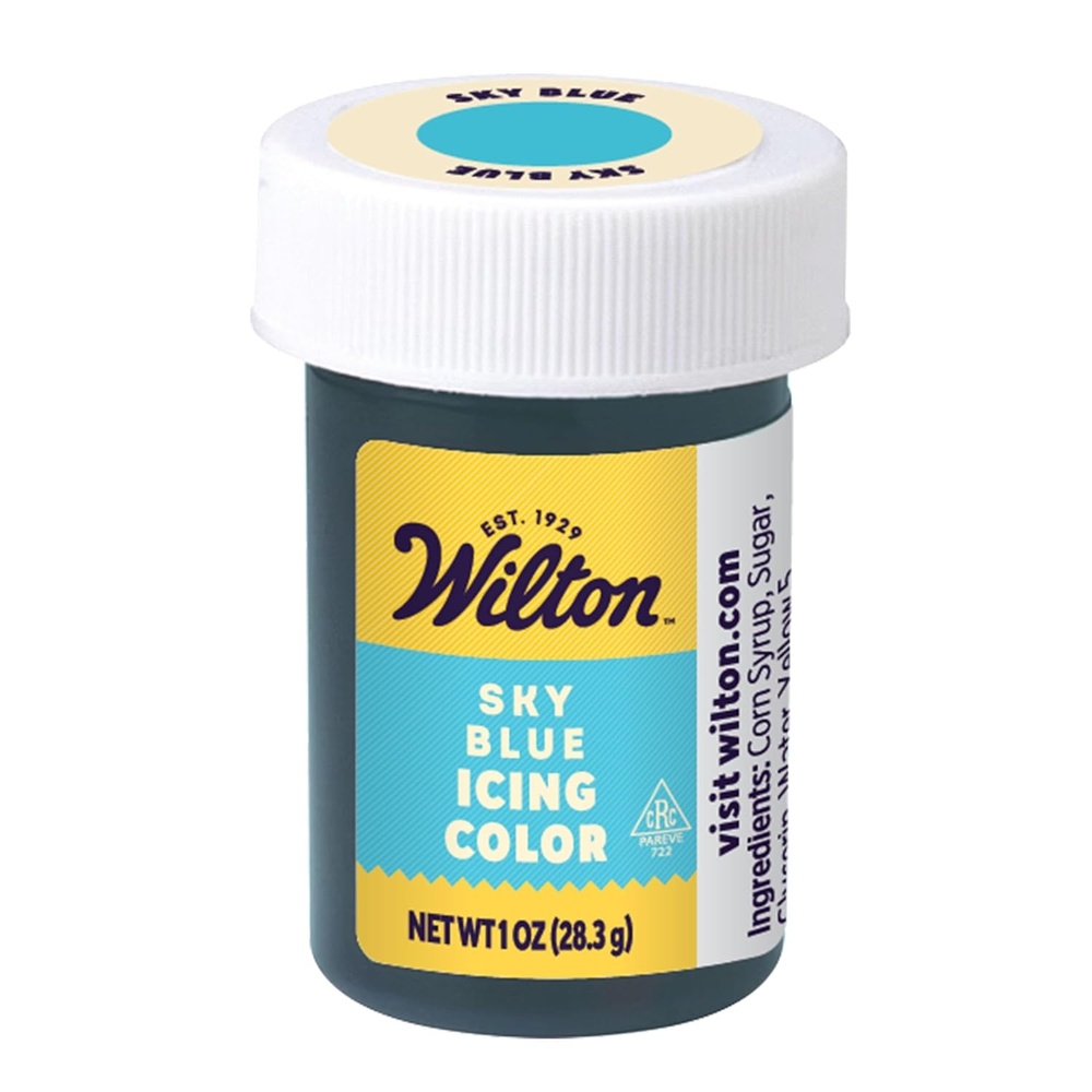 image:imageWilton Gel Food Coloring Highly Concentrated GelBased Icing Color for Frosting Fondant Batter amp Dough Vibrant amp Blendable Cake Decorating Dye 1 oz Cornflower BlueSkye Blue