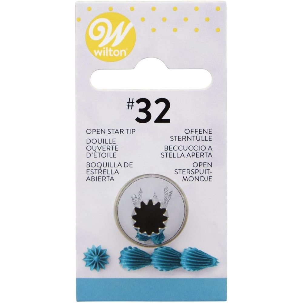 image:imageWilton Open Star Tip Number 32 Piping Tip For Standard Decorating Bags And Couplers Stainless SteelNo 32 Star