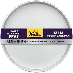 Wilton 12 in. Round Cake Pan, 2 in. Deep Aluminum Bakeware for Cakes, Rust-Resistant, Even Heating, Professional Quality, Packaging May Vary(12 x 2 in.)