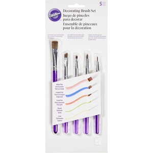 Wilton 5-Piece Decorating Brush Set, Synthetic Bristles(5-Pc.)