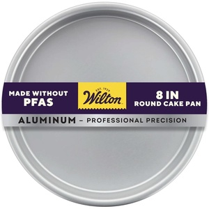Wilton 8 in. Round Cake Pan, 2 in. Deep Aluminum Bakeware for Cakes, Rust-Resistant, Even Heating, Professional Quality, Packaging May Vary(8 x 2 in.)