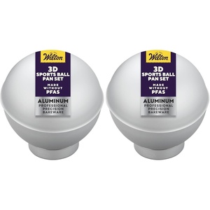 Wilton Aluminum 3D Sports Ball Cake Pan Set, Made Without PFAS(Each (Pack of 2))