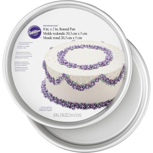 Wilton Aluminum Round Cake Pan, Made Without PFAS, 6 in(8 x 2 in. (Pack of 2))