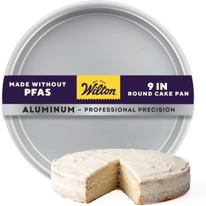 Wilton Aluminum Round Cake Pan, Made Without PFAS, 6 in(9 x 2 in. (Pack of 2))