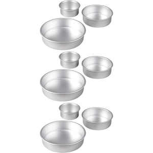 Wilton Aluminum Round Cake Pan Set, Made Without PFAS, 3-Piece(4×2 in  6×2 in  8×2 in (Pack of 3))