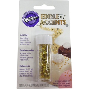 Wilton Edible Gold Glitter Star Sprinkles, Shimmering, 0.4 oz.(1.1 g (Pack of 12))