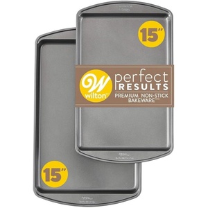 Wilton Gold Non-Stick Cookie Sheet, Made Without PFAS, 15.25 x 10.25 in.(2)