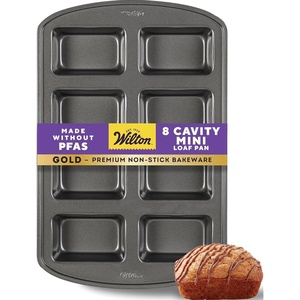 Wilton Gold Non-Stick Mini Loaf Pan, Made Without PFAS, 8-Cavity(Mini Loaf)