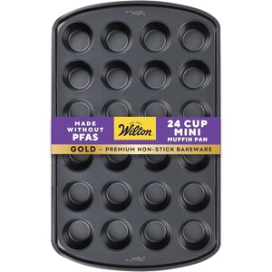 Wilton Gold Non-Stick Muffin Pan, Made Without PFAS, 24-Cup(MINI (Pack of 6))