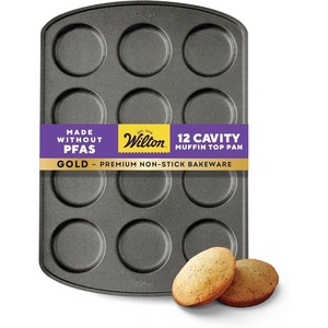 Wilton Gold Non-Stick Muffin Top Pan, Made Without PFAS, 11 x 16 in(Muffin Top – 12 Cup)