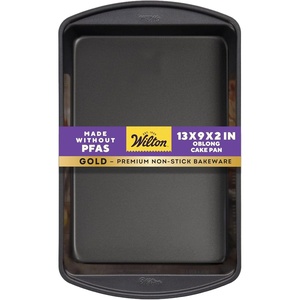 Wilton Gold Non-Stick Oblong Baking Pan, Made Without PFAS, 13 x 9 in.(13 x 9 x 2 in (Pack of 6))