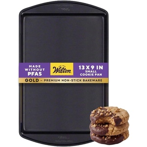 Wilton Gold Non-Stick Small Baking Sheet, Made Without PFAS, 13 x 9 in.(13 x 9 in. (Pack of 1))