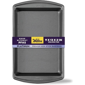 Wilton Platinum Non-Stick Oblong Baking Pan, Made Without PFAS, 13 x 9 in(Standard (Pack of 6))