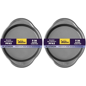 Wilton Platinum Non-Stick Round Cake Pan, Made Without PFAS, 9 in.(Standard (Pack of 2))