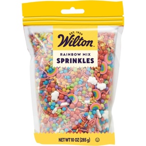 Wilton Rainbow Sprinkles Mix, Jimmies and Nonpareils, 10 oz.(Rainbow)