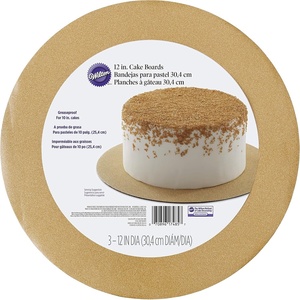 Wilton Round Silver Glitter Cake Boards, Corrugated(Gold)