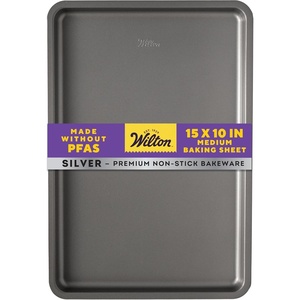 Wilton Silver Non-Stick Baking Sheet, Made Without PFAS, 15.25 x 10.25 in.(15.25 x 10.25 IN (Pack of 6))