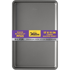 Wilton Silver Non-Stick Large Baking Sheet, Made Without PFAS, 17×11.5 in.(17 x 11 IN (Pack of 6))