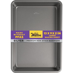 Wilton Silver Non-Stick Oblong Cake Pan, Made Without PFAS, 13 x 9 x 2 in.(13 X 9 X 2 IN (Pack of 6))