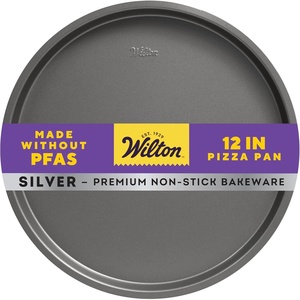 Wilton Silver Non-Stick Pizza Pan, Made Without PFAS, 12 in.(12 IN (Pack of 6))