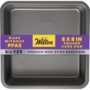 Wilton Silver Non-Stick Square Pan, Made Without PFAS, 8 x 8 in.(8 x 8 IN (Pack of 6))