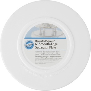 Wilton Smooth Edge Separator Plate for Cakes, 8-Inch , White(6in)