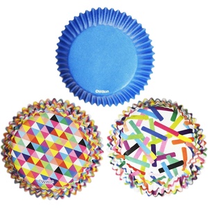 Wilton White Standard 75 Baking Cups, Single Pack(Confetti/Blue/Prism)