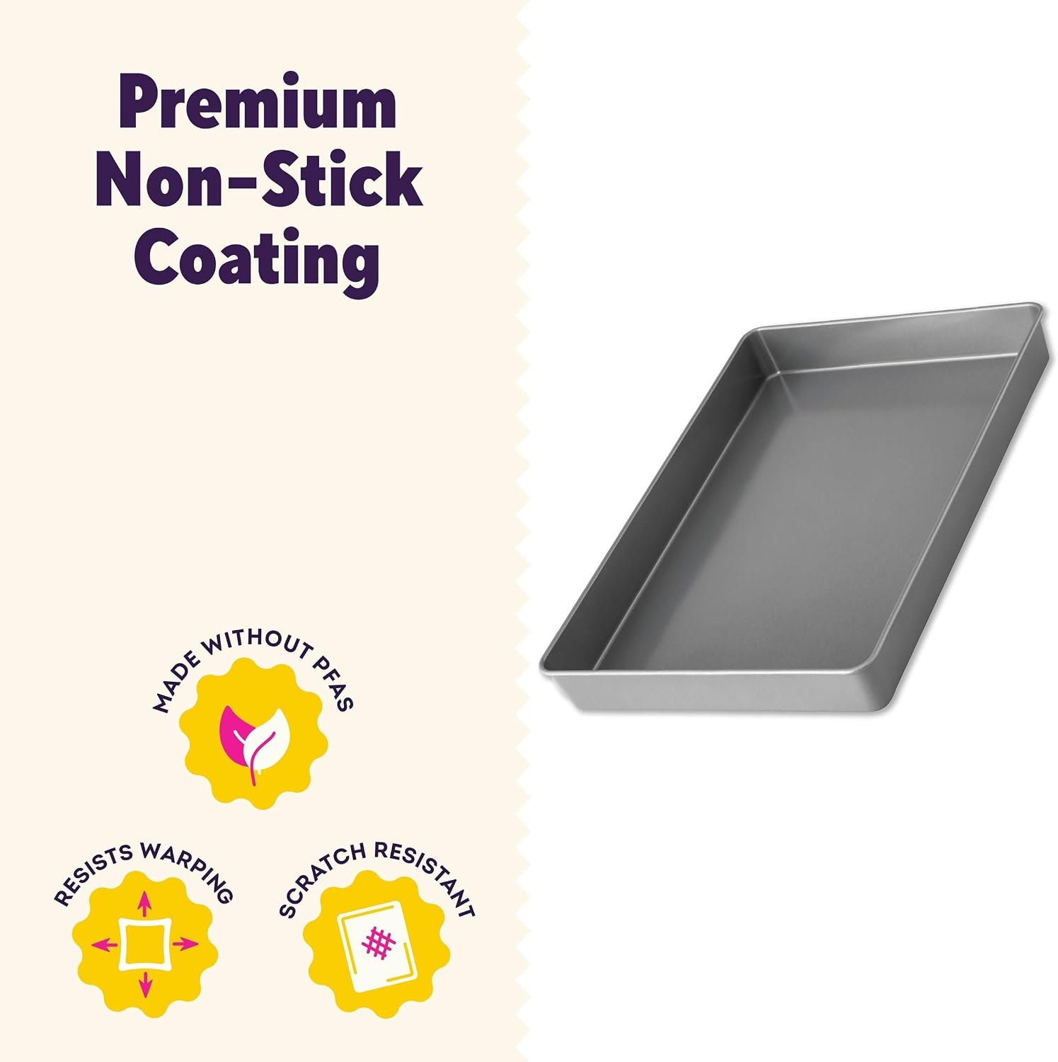 image:imageWilton Everyday Rectangular Sheet Cake Pan Made Without PFAS 12 x 18 in