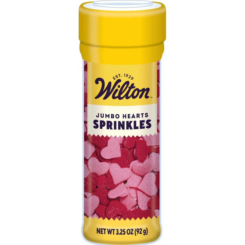 image:imageWilton Jumbo Heart Sprinkles Valentines Day 32 oz Red and Pink
