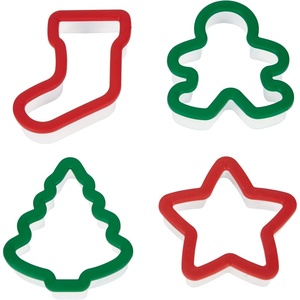 Wilton Holiday Grippy Cookie Cutters, Set of 4