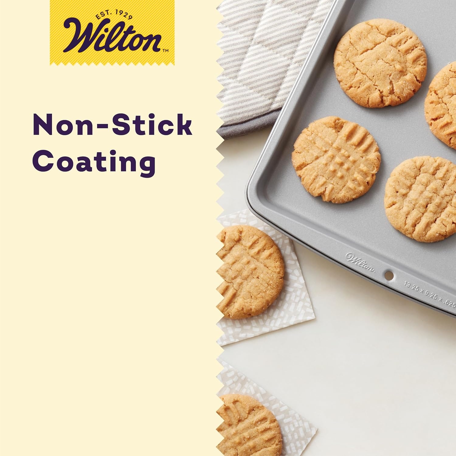 image:imageWilton Recipe Right Small NonStick Baking Sheet Cookie Sheet 132 x 925Inch SteelSmall Pack of 2