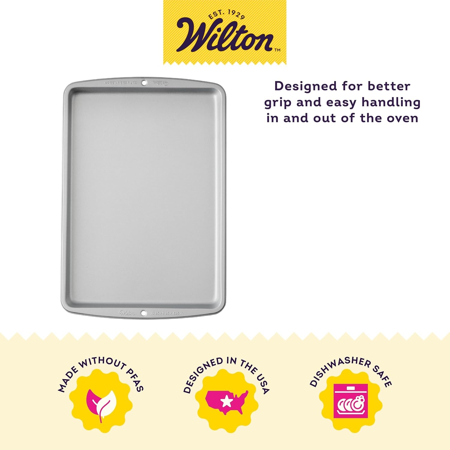 image:imageWilton Recipe Right Small NonStick Baking Sheet Cookie Sheet 132 x 925Inch SteelSmall Pack of 2