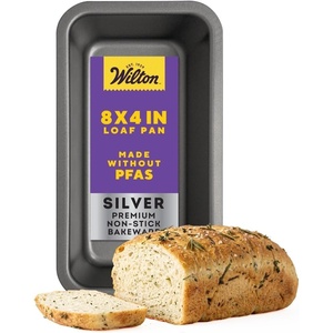 Wilton Silver Non-Stick Loaf Pan, Made Without PFAS, 8 x 4 in.