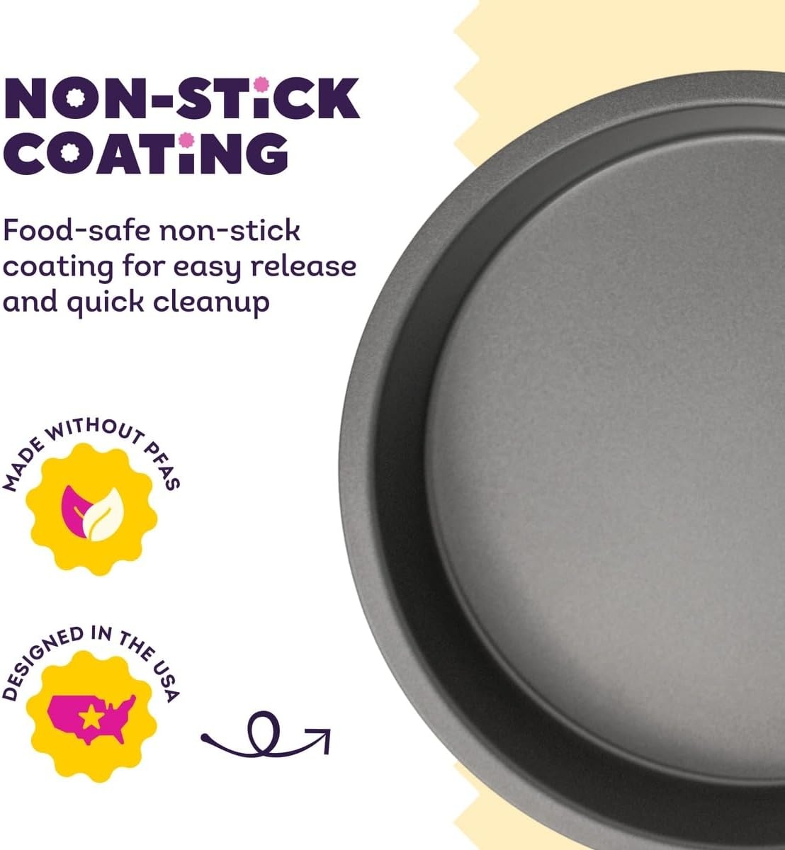 image:imageWilton Silver NonStick Round Cake Pan Made Without PFAS 8 in