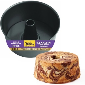 Wilton Gold Non-Stick Angel Food Tube Cake Pan, Made Without PFAS, 9.37 in.