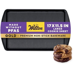 Wilton Gold Non-Stick Large Cookie Sheet, Made Without PFAS, 17.25×11.5 in.