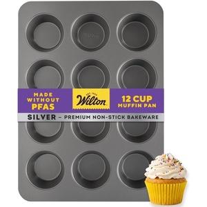 Wilton Silver Non-Stick Muffin Pan, Made Without PFAS, 12-Cup