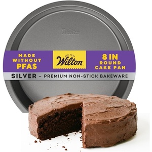 Wilton Silver Non-Stick Round Cake Pan, Made Without PFAS, 8 in.