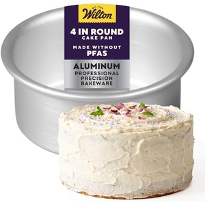 Wilton Aluminum Round Cake Pan, Made Without PFAS, 4 x 2 in.